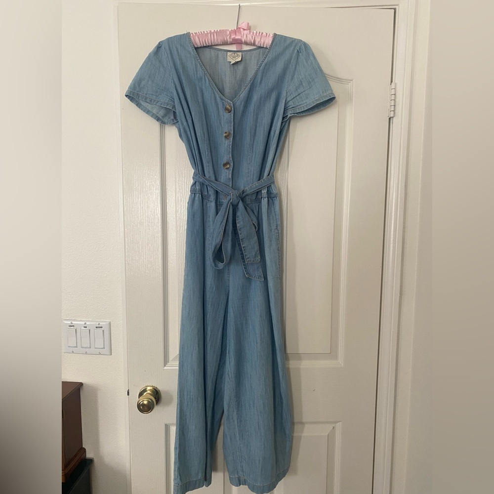 St. John's Bay Light Blue Jean Jumpsuit